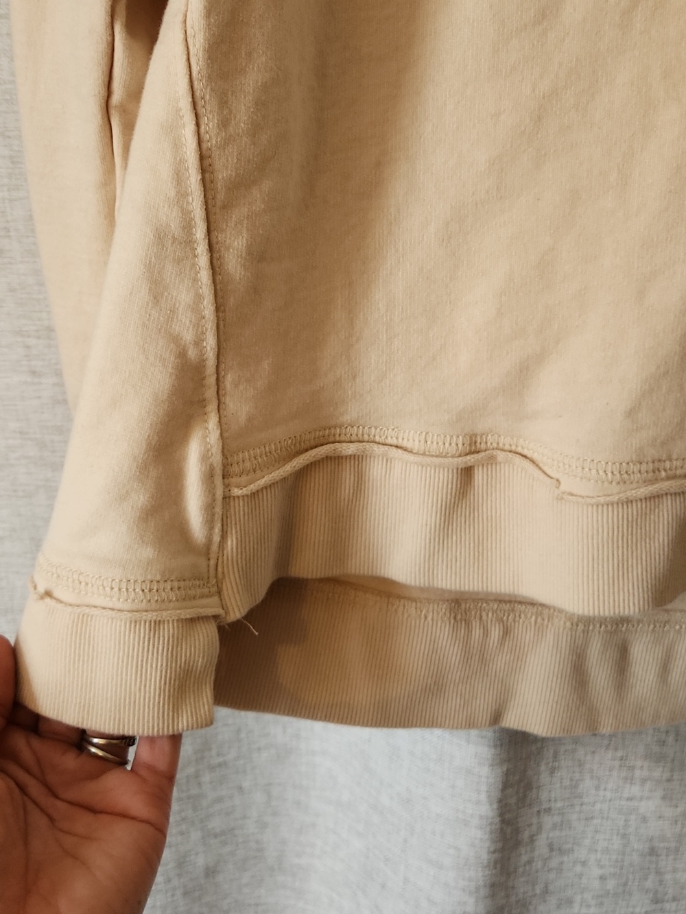 New-In Beige Button-Up Pullover - Picture 2 of 7